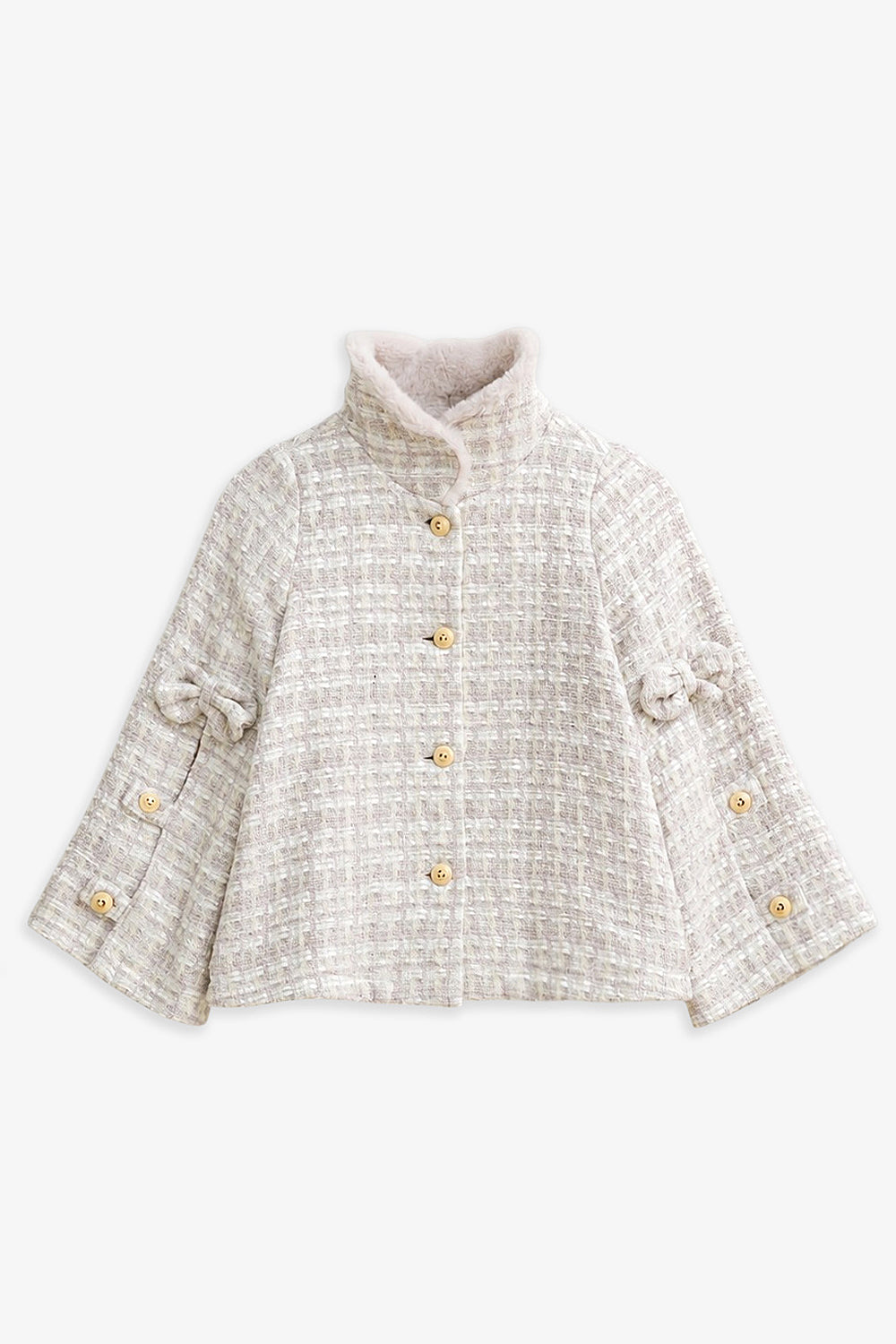 【予約商品】Luxuryコレクション：Autumn Letter ラメツイード ポンチョ風長袖ジャケット