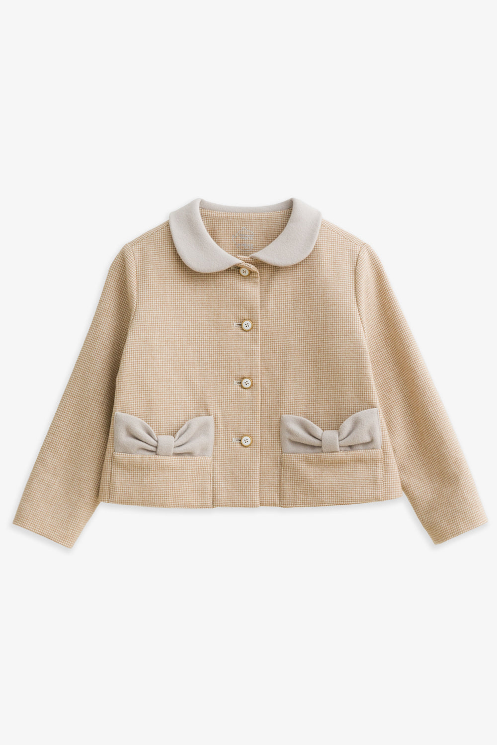 【予約商品】Luxuryコレクション：Winter Tale ハウンドトゥース リボンポケット長袖ジャケット