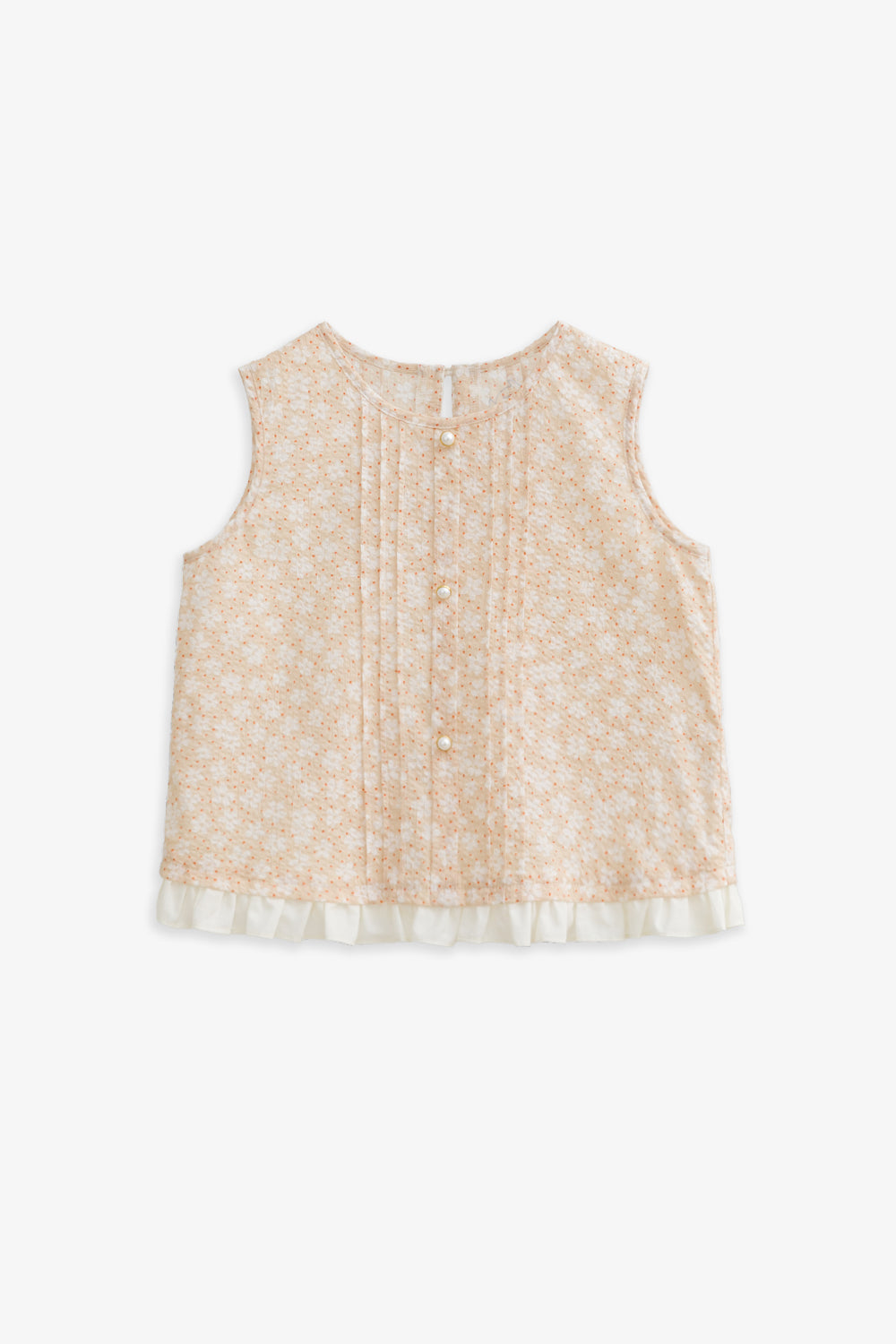 【予約商品】Luxury コレクション：Bloom ピンタックフロントノースリーブトップス