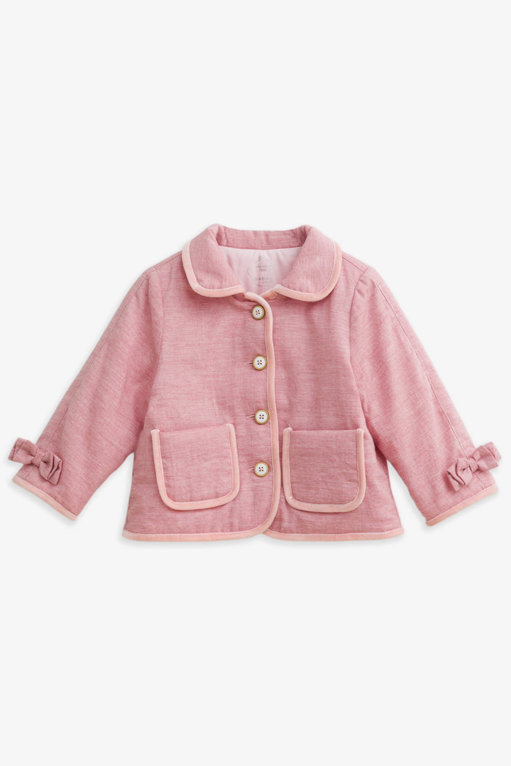 【予約商品】Mainコレクション：Rosie ラウンドカラー リボン 中綿ジャケット