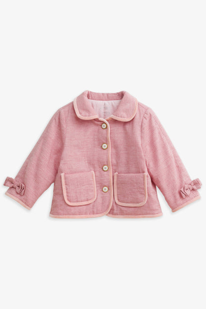 【予約商品】Mainコレクション：Rosie ラウンドカラー リボン 中綿ジャケット