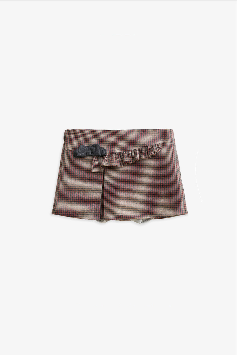 【予約商品】Luxuryコレクション：Lottie ハウンドトゥース フリルリボン プリーツ スカートロンパース