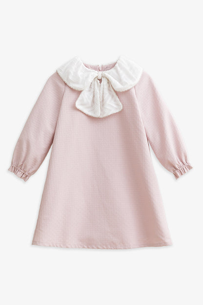 【予約商品】Luxuryコレクション：Sylvie ジャガードリボンカラー長袖ワンピース