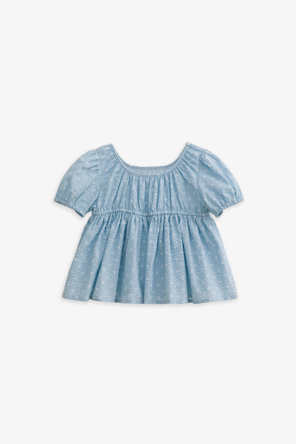【予約商品】Luxury コレクション： Floral リップル生地パフスリーブトップス
