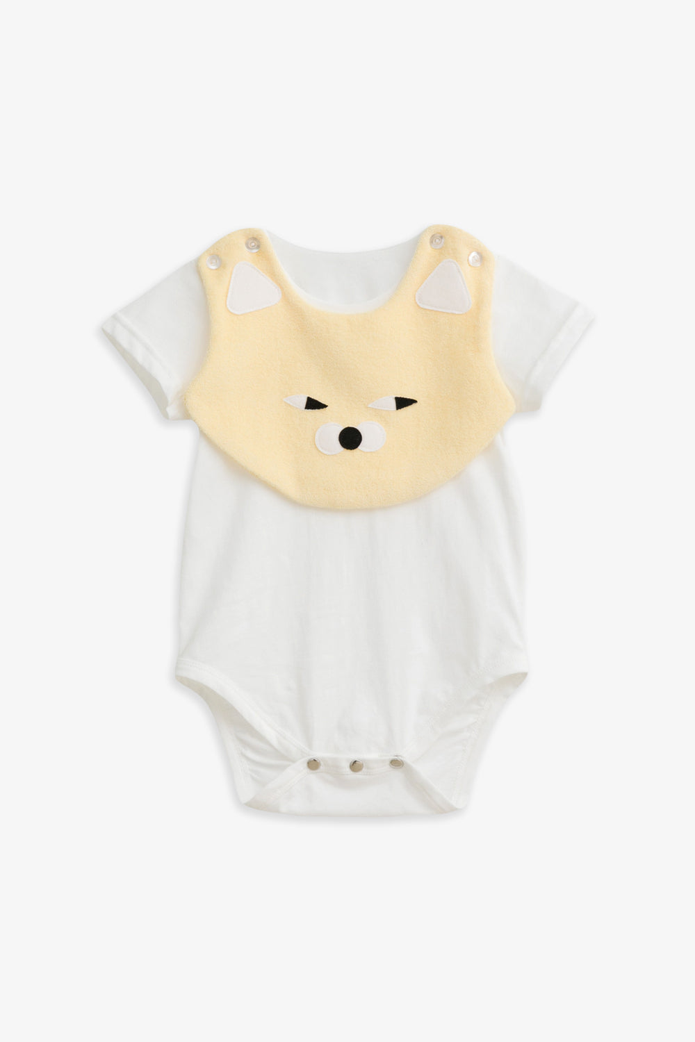 照片缺少【予約商品】Basicコレクション：bbc Zoo スタイ付き半袖ロンパース