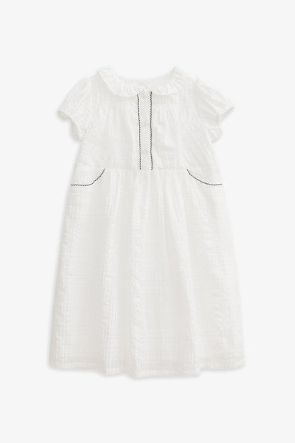 【予約商品】Luxury コレクション：Cotton Breeze コットンリネン混フリルワンピース