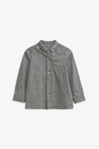 【予約商品】Luxury コレクション：Edmund 流線デザイン長袖シャツ