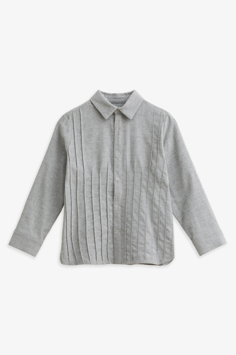 【予約商品】Mainコレクション：Little Poet ピンタック オーガニックコットン長袖シャツ