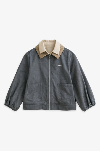 【予約商品】Mainコレクション：Arthur フェイクレイヤード付け襟デニムジャケット