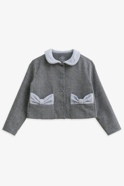 【予約商品】Luxuryコレクション：Winter Tale ハウンドトゥース リボンポケット長袖ジャケット