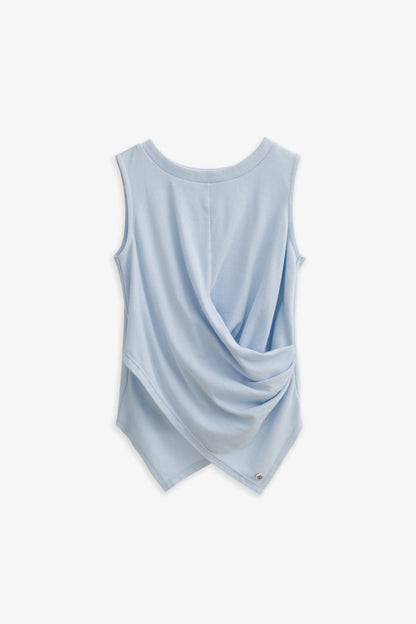【予約商品】Main コレクション ：Floating Layer ツイストノースリーブトップス