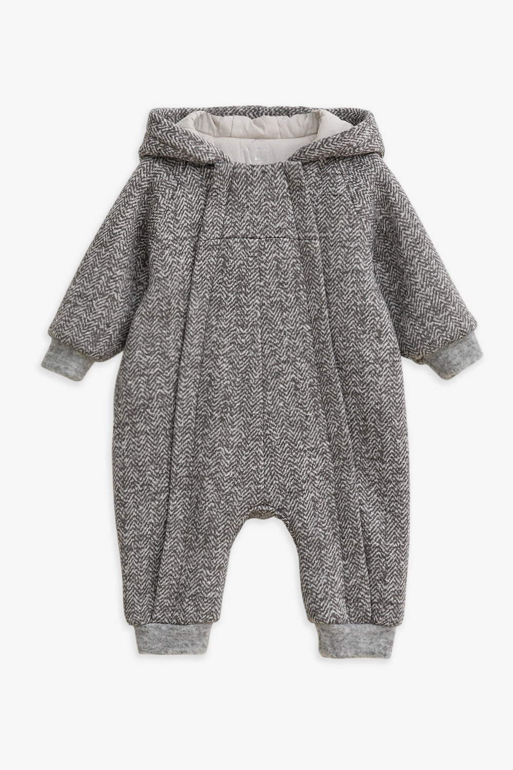 【予約商品】Luxuryコレクション：Bear Hug クマの耳 フーデッド ダブルジップ長袖カバーオール