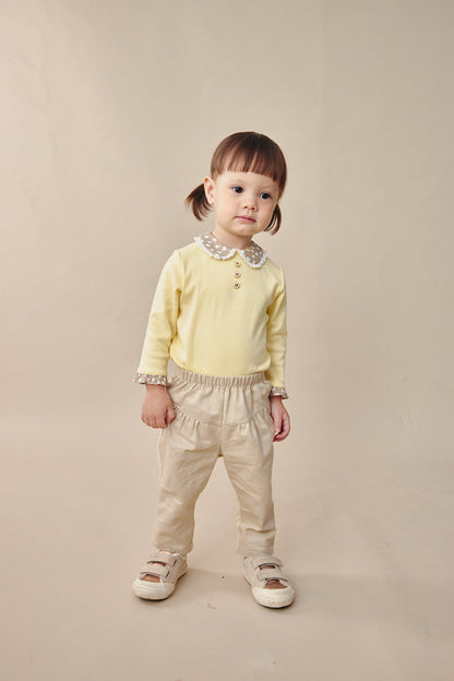 【予約商品】Mainコレクション：Petite Lys切替えロングパンツ