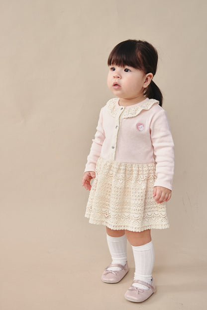 【予約商品】Mainコレクション：Petal Puffレースワンピースロンパース