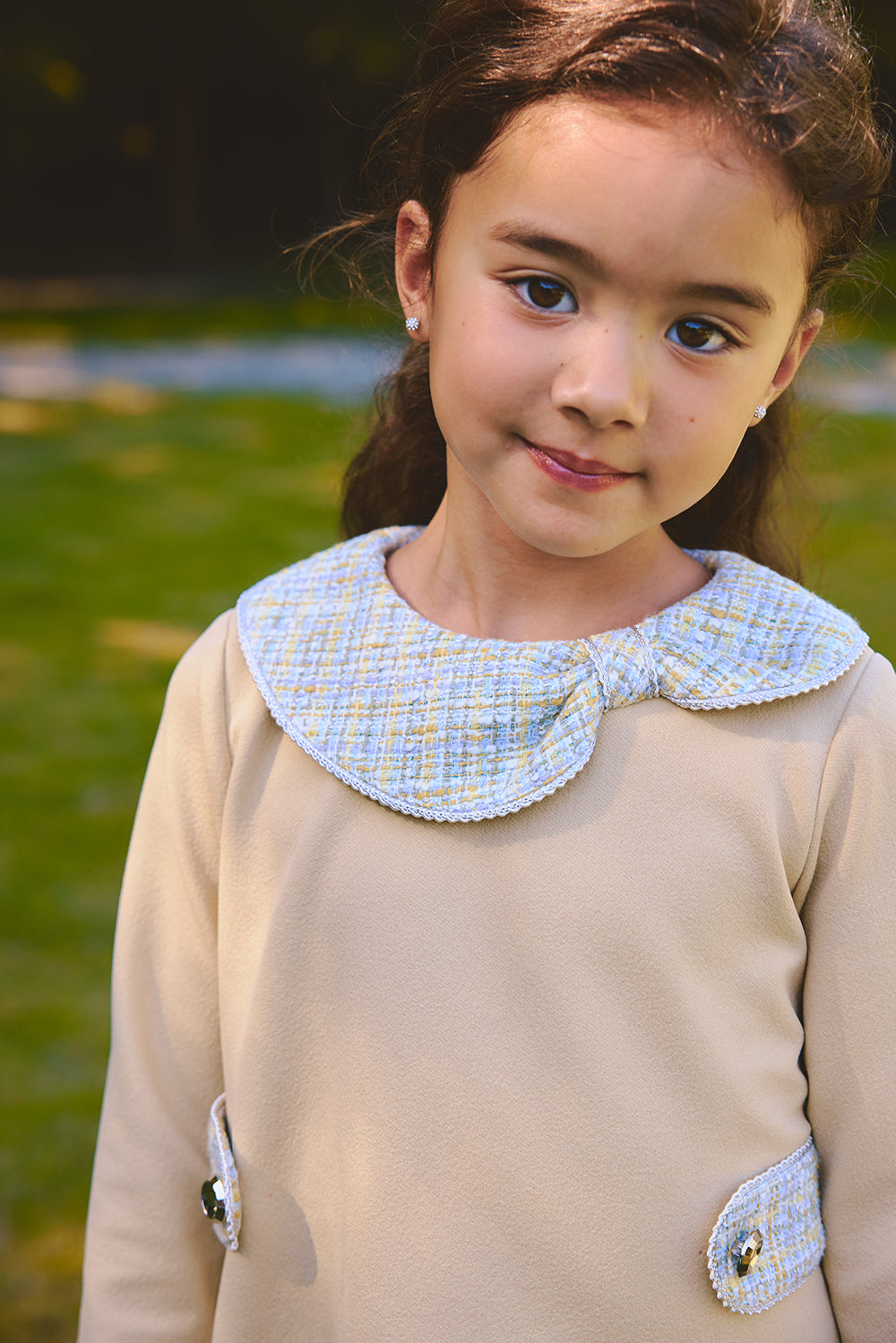 【予約商品】コレクション：Rustle Bowリボン襟ワンピース