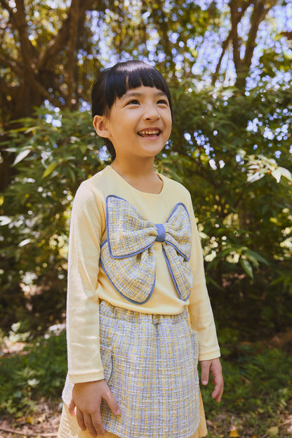 【予約商品】Mainコレクション：Auroraツイードバタフライトップス