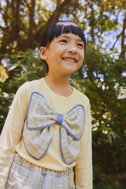 【予約商品】Mainコレクション：Auroraツイードバタフライトップス