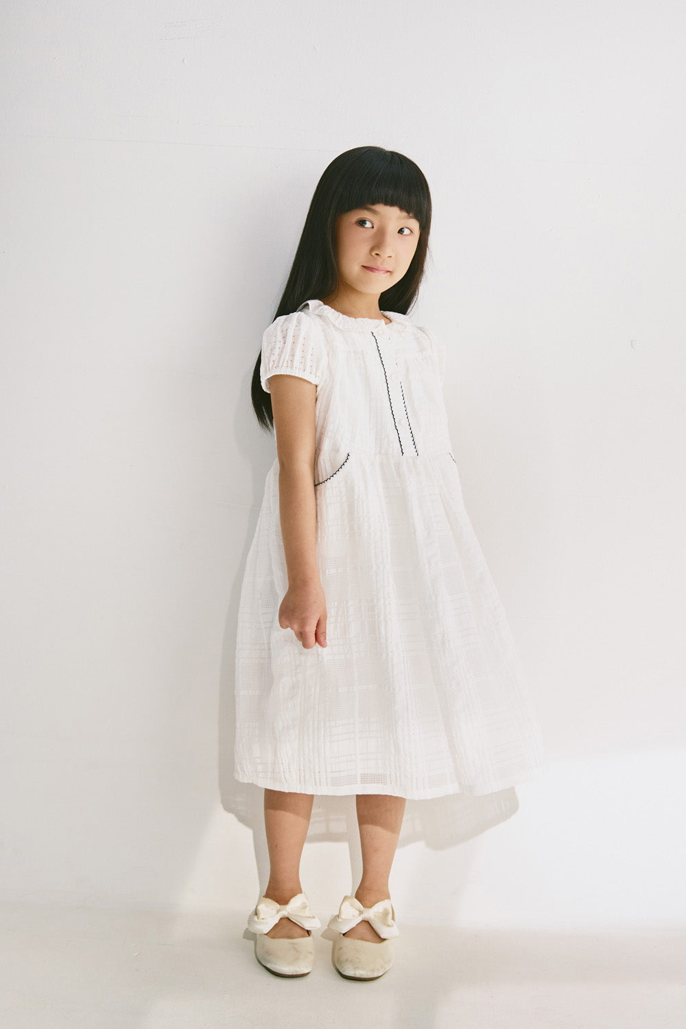 【予約商品】Luxury コレクション：Cotton Breeze コットンリネン混フリルワンピース