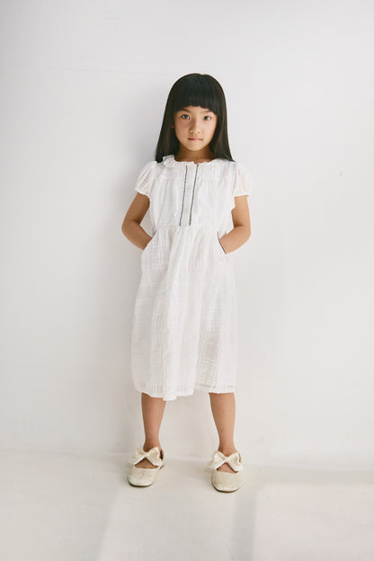 【予約商品】Luxury コレクション：Cotton Breeze コットンリネン混フリルワンピース