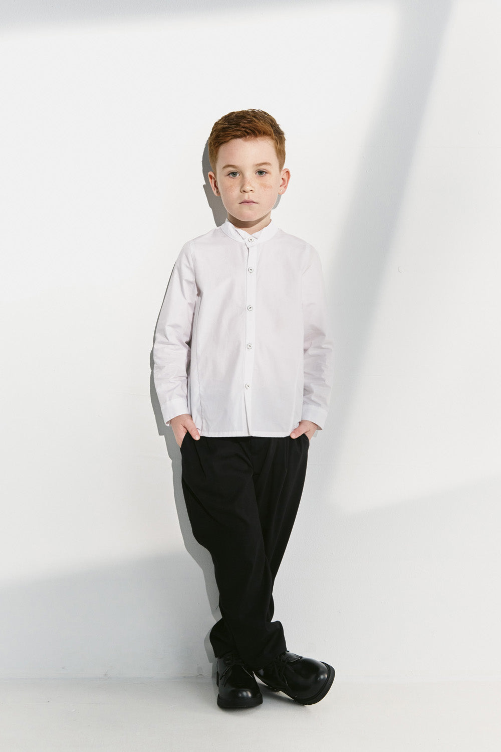【予約商品】Main コレクション：Heritage Collar ウィングカラー長袖シャツ