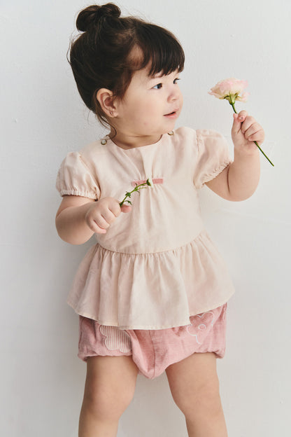 【予約商品】Mainコレクション：Nuageパフスリーブティアードトップス