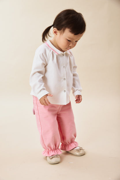 【予約商品】Mainコレクション：Elsie Bunny 裾フリル オーガニックコットン ロングパンツ