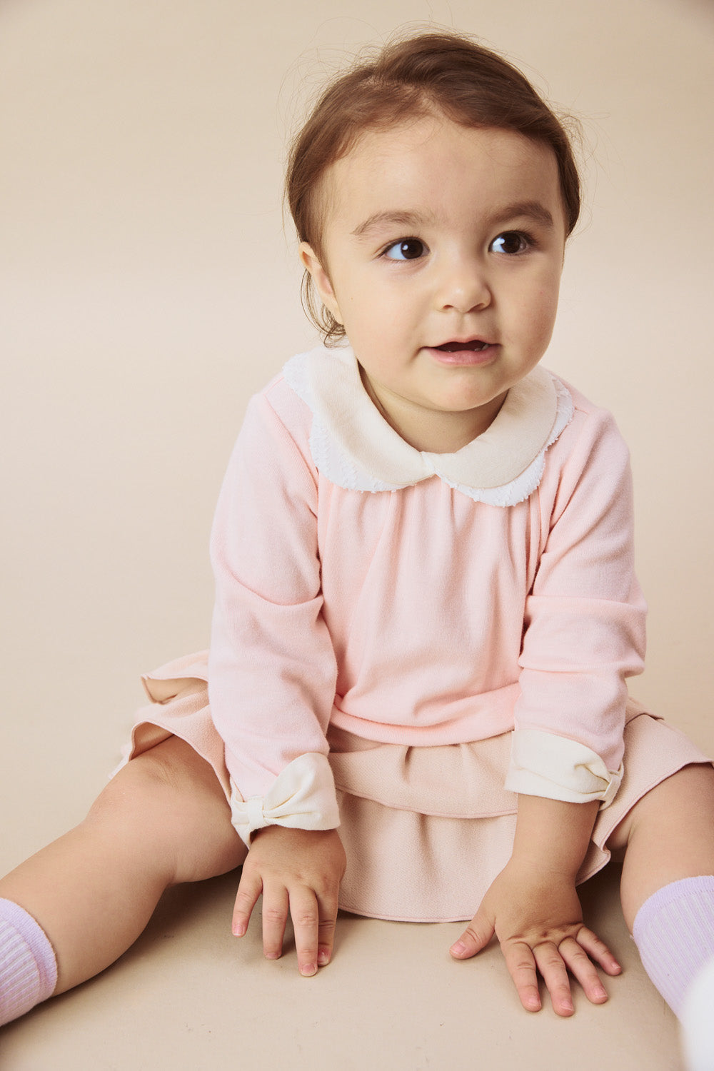 【予約商品】Mainコレクション：Lily ダブルリボンカラー長袖トップス
