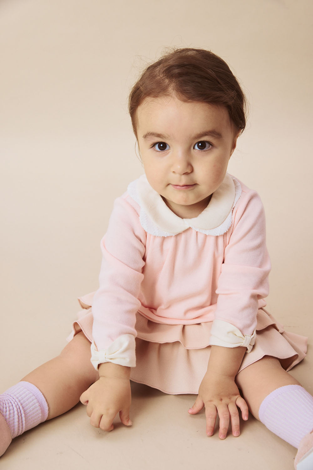 【予約商品】Mainコレクション：Lily ダブルリボンカラー長袖トップス