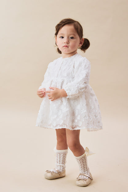 【予約商品】Luxuryコレクション：Daisy Cloud 雲柄ジャカード ふんわり長袖ワンピース