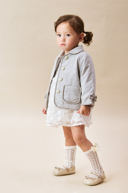 【予約商品】Mainコレクション：Rosie ラウンドカラー リボン 中綿ジャケット