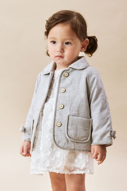 【予約商品】Mainコレクション：Rosie ラウンドカラー リボン 中綿ジャケット