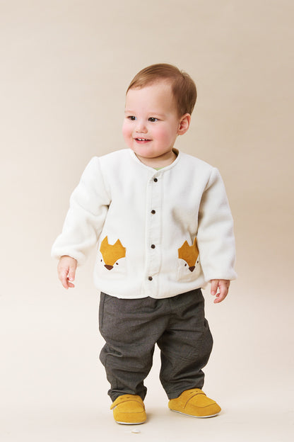 【予約商品】Luxuryコレクション：Little Fox Wanderer ノーカラー スナップボタン キツネポケット長袖ジャケット