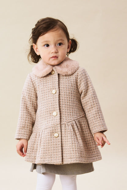 【予約商品】Luxuryコレクション：Frankie ファーカラー付き ウール 長袖コート