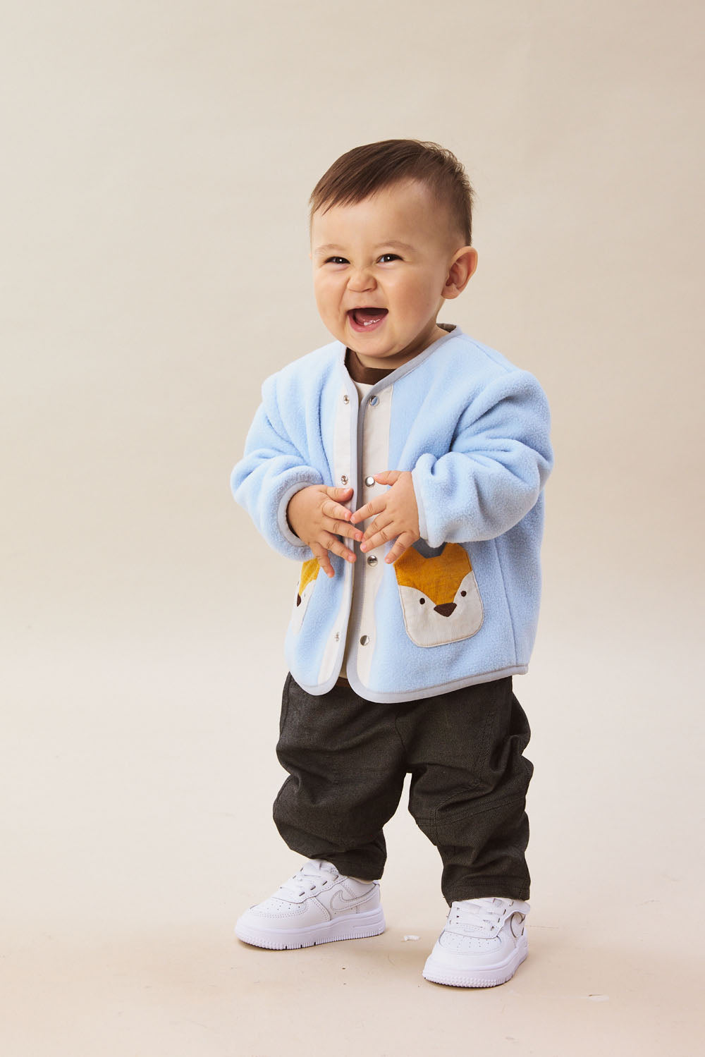 【予約商品】Luxuryコレクション：Little Fox Wanderer ノーカラー スナップボタン キツネポケット長袖ジャケット