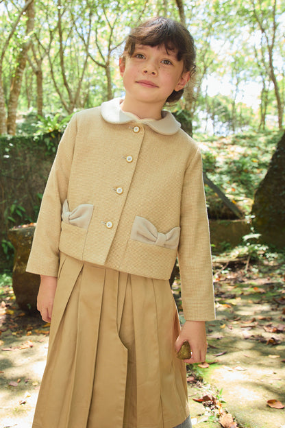 【予約商品】Luxuryコレクション：Winter Tale ハウンドトゥース リボンポケット長袖ジャケット