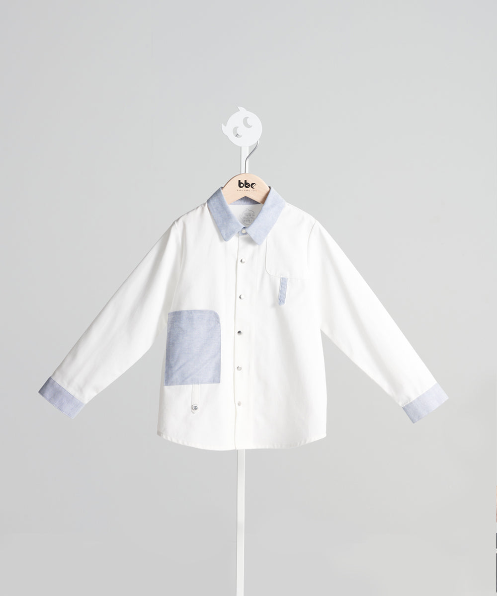 英国風パッチワークシャツ