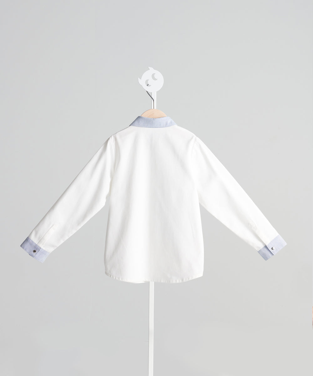 英国風パッチワークシャツ