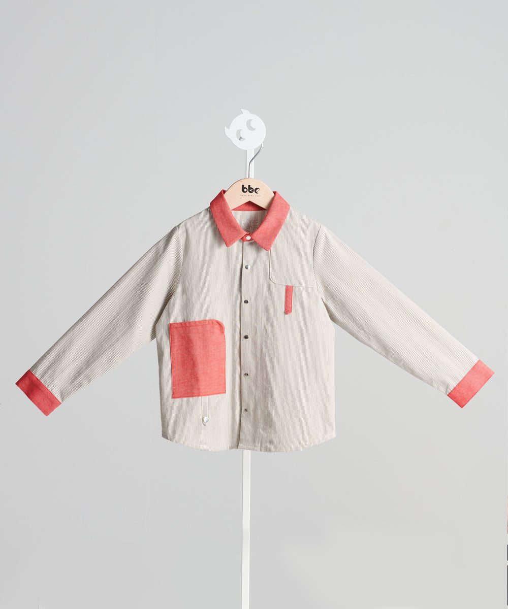 英国風パッチワークシャツ