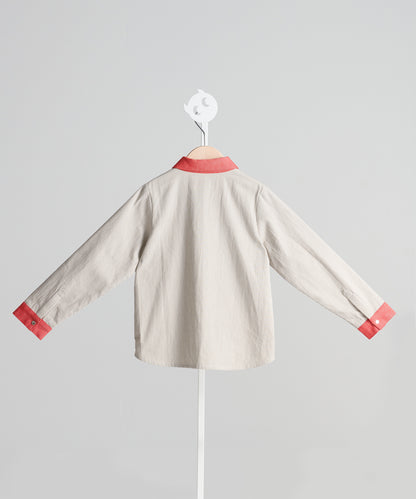 英国風パッチワークシャツ