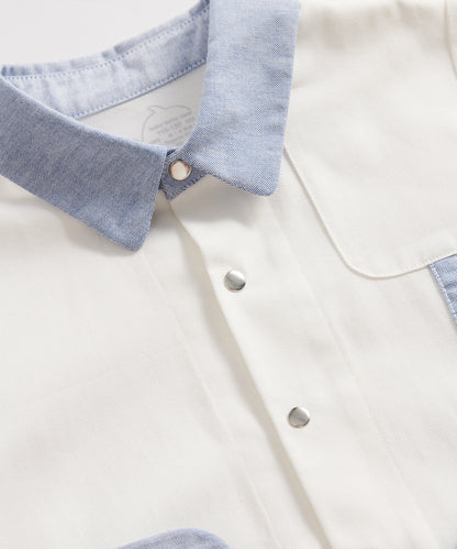 英国風パッチワークシャツ