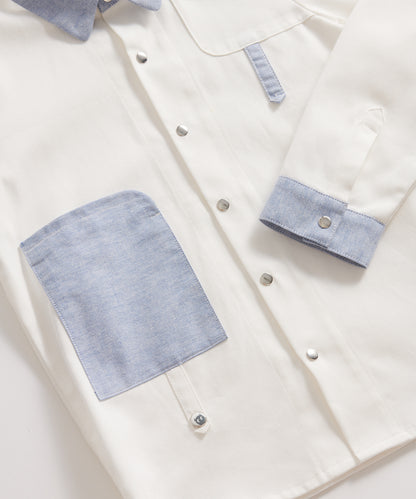 英国風パッチワークシャツ