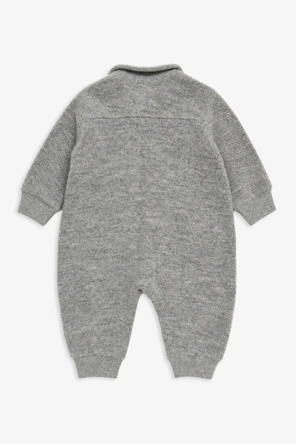 【予約商品】Luxuryコレクション：Woodland Bear ウールライクテクスチャー クマポケット長袖カバーオール