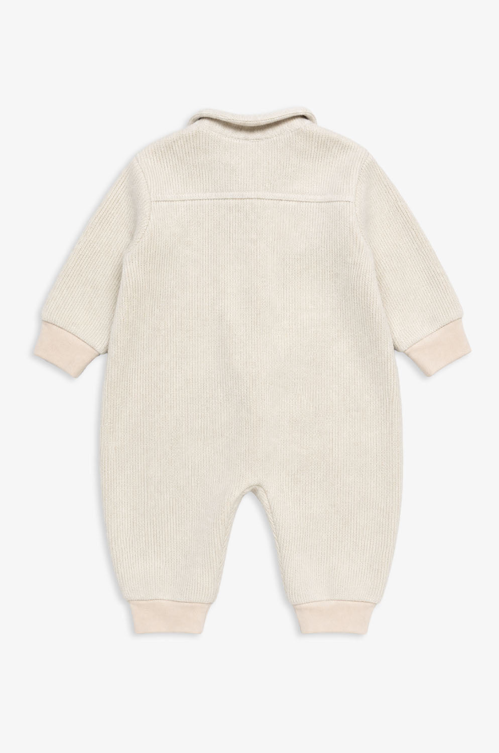 【予約商品】Luxuryコレクション：Woodland Bear ウールライクテクスチャー クマポケット長袖カバーオール