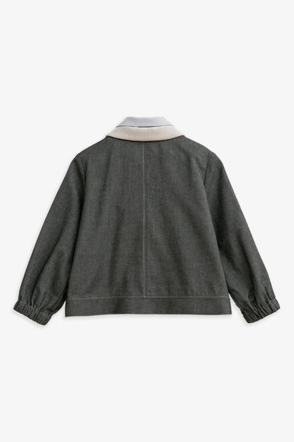 【予約商品】Mainコレクション：Arthur フェイクレイヤード付け襟デニムジャケット
