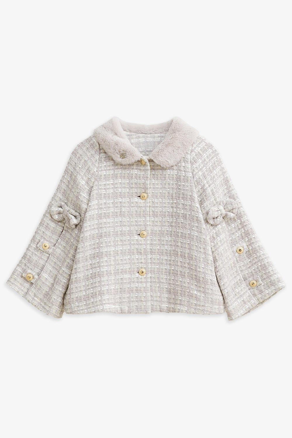 【予約商品】Luxuryコレクション：Autumn Letter ラメツイード ポンチョ風長袖ジャケット