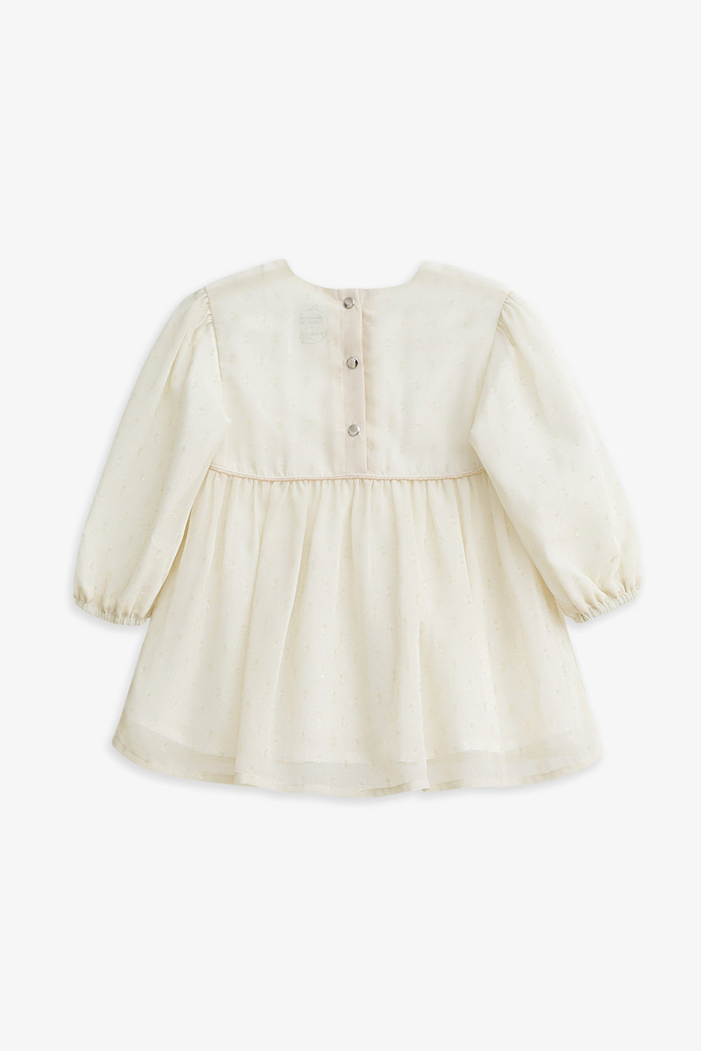【予約商品】Luxuryコレクション：Cecilia Sparkle ラメシフォン ギャザーリボン長袖ワンピース
