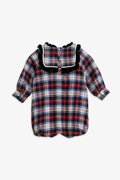 【予約商品】Luxuryコレクション：Winter Tale ベロア フリルカラー 長袖カバーオール