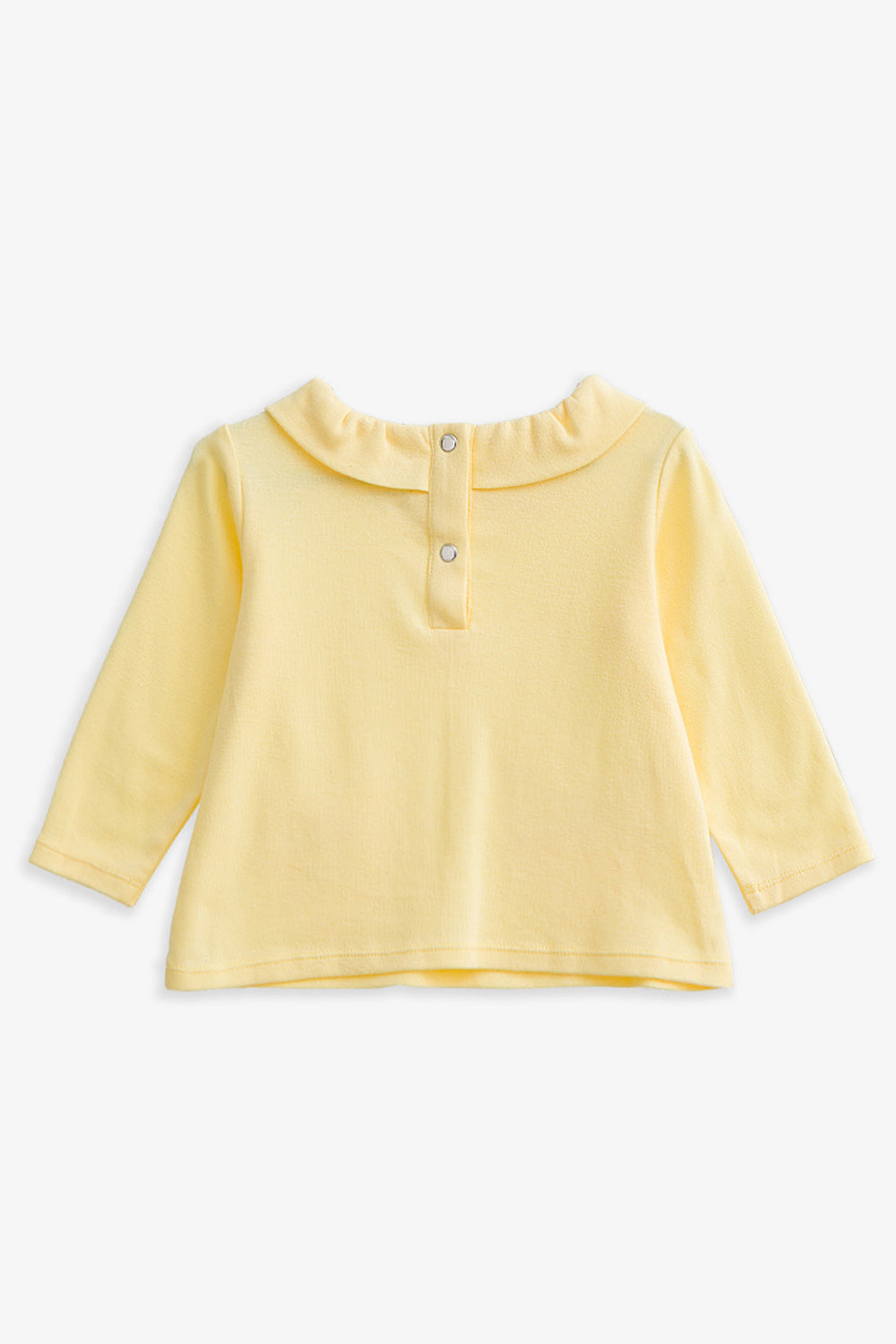 【予約商品】Mainコレクション：Love Note フリルカラー ハートポケット リボン オーガニックコットン長袖トップス