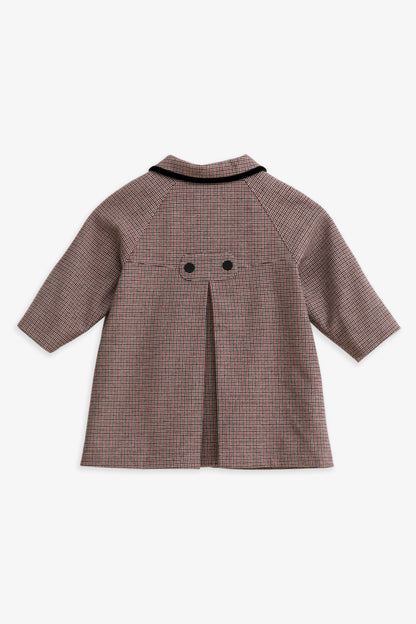 【予約商品】Luxuryコレクション：Clara ハウンドトゥース ラウンドカラー フレアコート