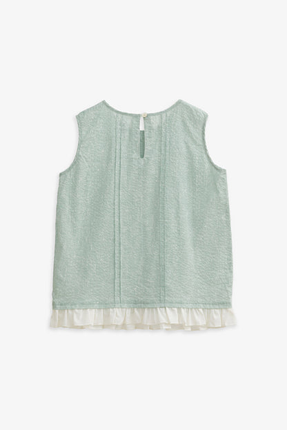 【予約商品】Luxury コレクション：Bloom ピンタックフロントノースリーブトップス